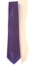 The Men's Store Bloomingdale's Purple Silk Tie with Navy Blue Polka Dots