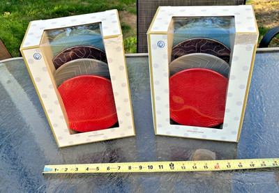 Target 2 Sets Appetizer Plates 8 Total NIB Modern Embossed Stoneware 9x8