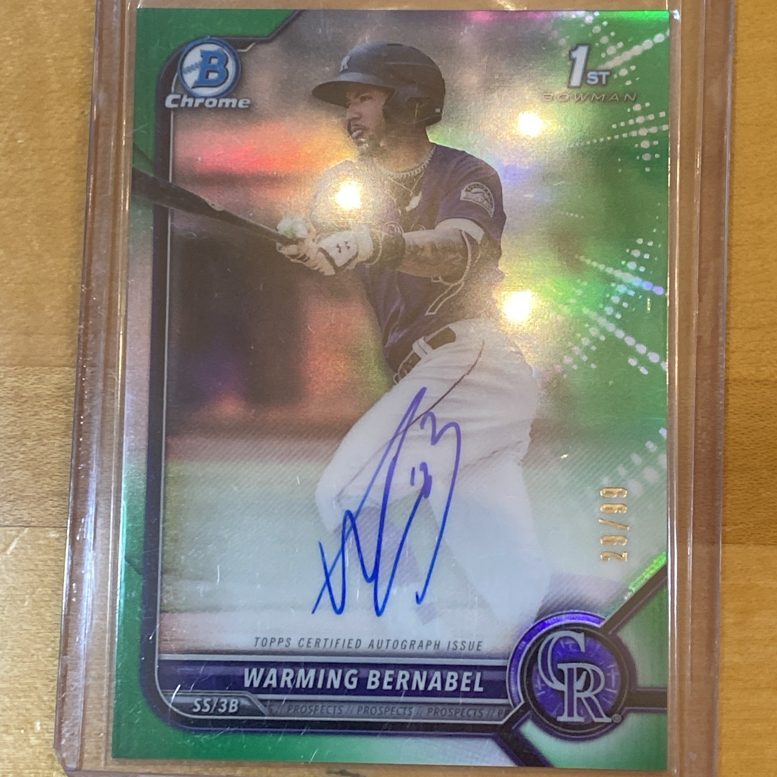 2022 Bowman Chrome 1st Auto Warming Bernabel CPA-WB Green Refractor /99 (AU, RC)