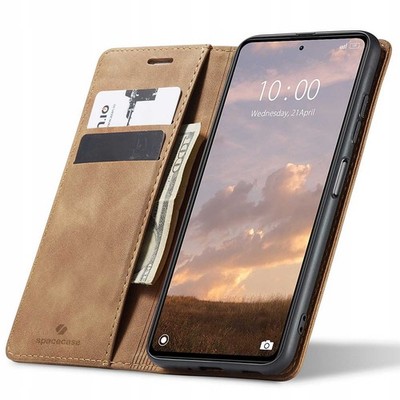 Spacecase Wallet Poco X5 Pro/Note 12 Pro hellbraun