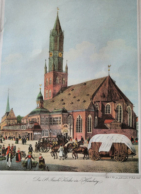 P. SUHR (1788-1857), Esplanade Hamburg, Lith. Biedermeier Stadtbilder 1800-1849
