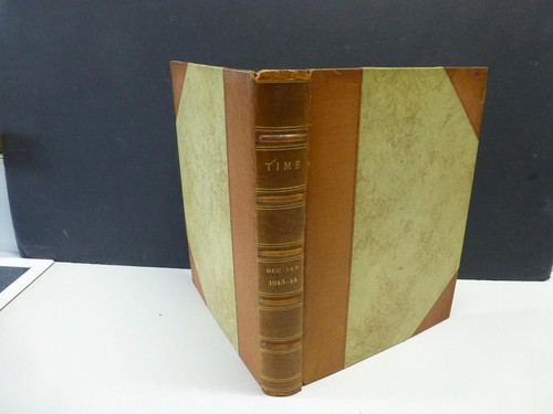 Time Magazine Leather Bound Book Dec 1943 Jan 1944 Full Issues W Cover MARSHALL - Picture 5 of 6