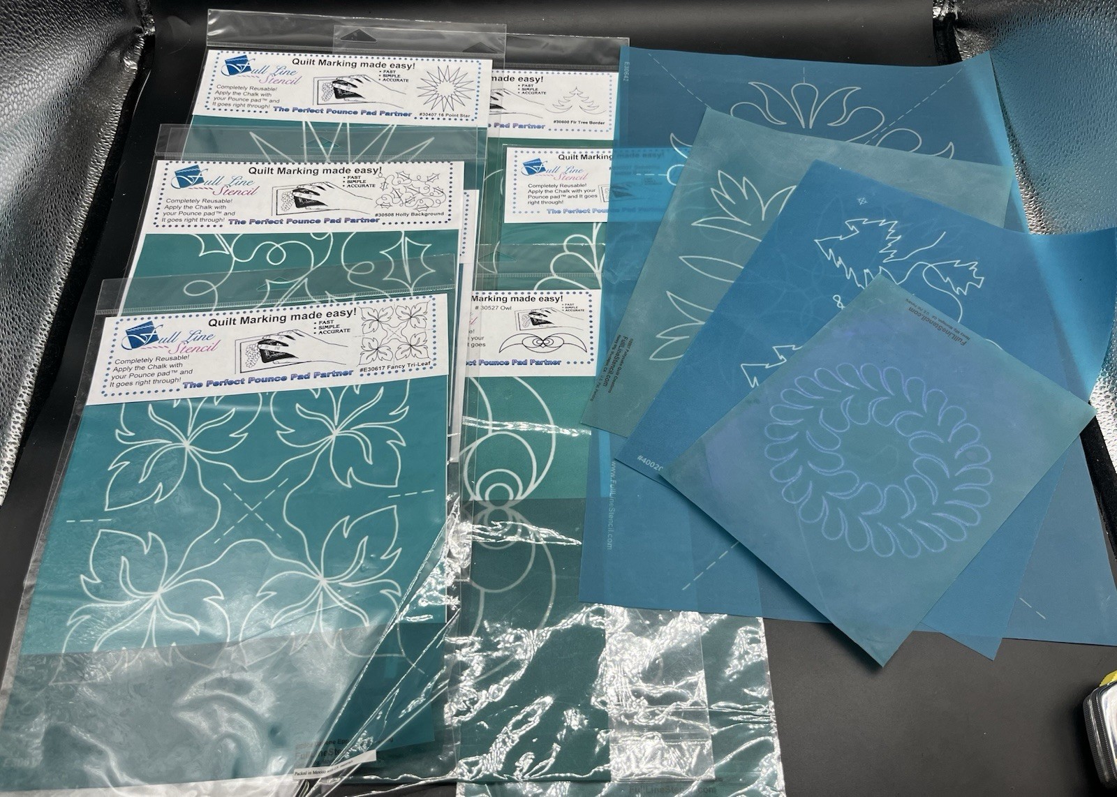 Huge Lot #10 - Full Line Stencils Quilt Marking Made Easy - Chalk Pounce Marking