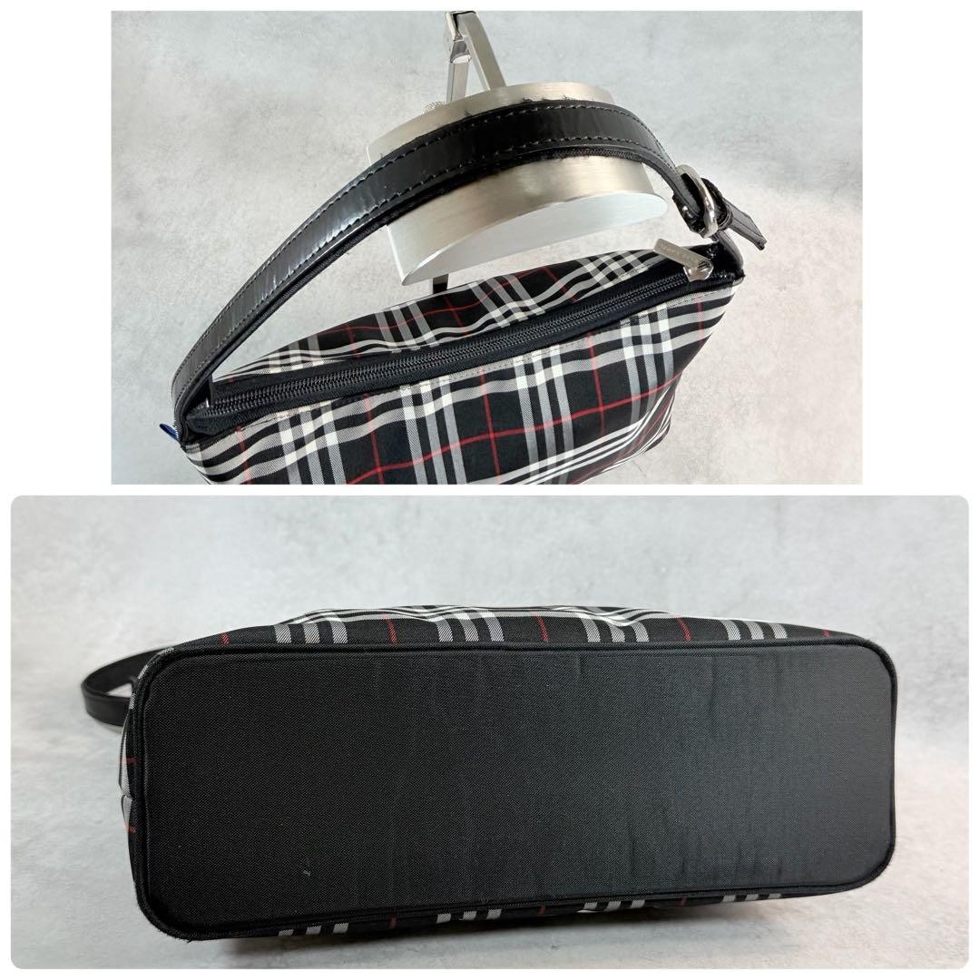 Burberry Blue Label Shoulder Bag Nylon Navy Black Horse Logo Handbag Bag New thumbnail 6