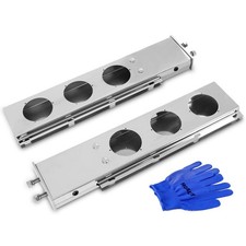 Stainless Steel Mud Flap Hanger - 2 1/2" Bolt Spacing, with 4" Light Cutouts,...