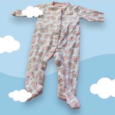 Carters 9 Mo. Little Pink Elephants With Sweetheart On The upper Front Left Side