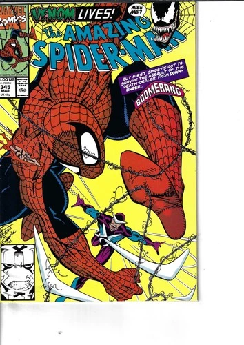 Amazing Spider-Man 345 Cletus Kasady (Carnage) Venom Boomerang VG/F 1991 Glossy