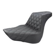 Saddlemen LS-Step Up Seat - Black w/ Full Lattice Stitch 818-27-175 Made in USA
