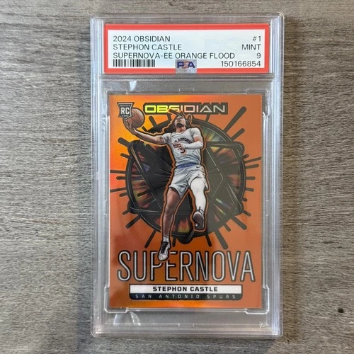 2024 Obsidian Stephon Castle Orange Flood /99 Electric Etch Supernova PSA 9