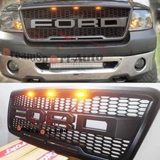 Raptor Style Grill Front Bumper Grille For 2004-2008 Ford F150 F-150 2007 Black
