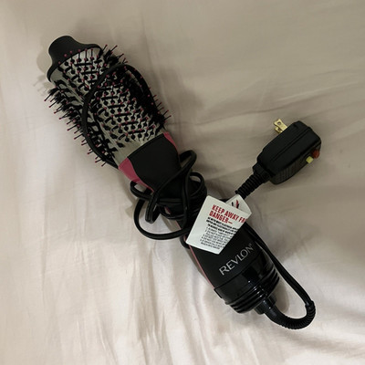 Revlon Brush Dryer Hot Air Brush Hair Dryer Styler, Electric, Black/Pink