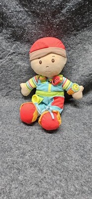Learning Buddy Boy Sensory Fine Motor Skills Buttons Tie Shoes Plush READ!