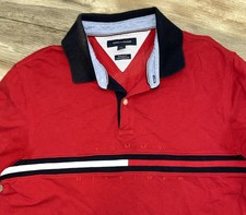 Tommy Hilfiger Polo Shirt Flag Logo Mens Colorblock Vintage 90s Large-C70
