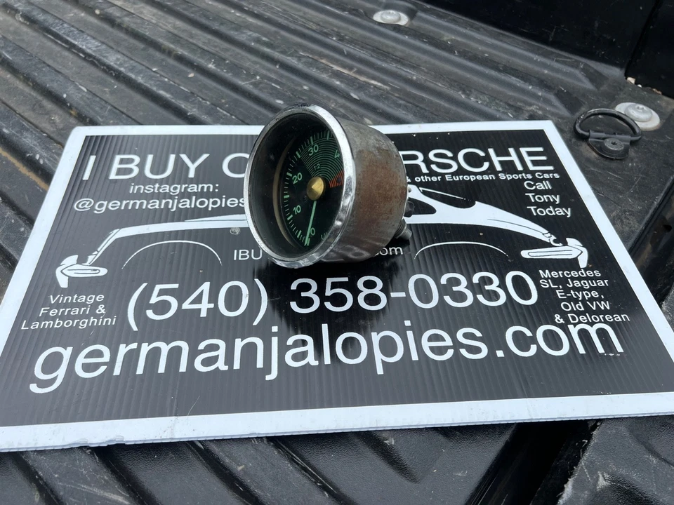 原装保时捷 356 前 A 转速计量规 8/1955 Speedster Tach RPM UPM Revs — 第 3/4 张图片