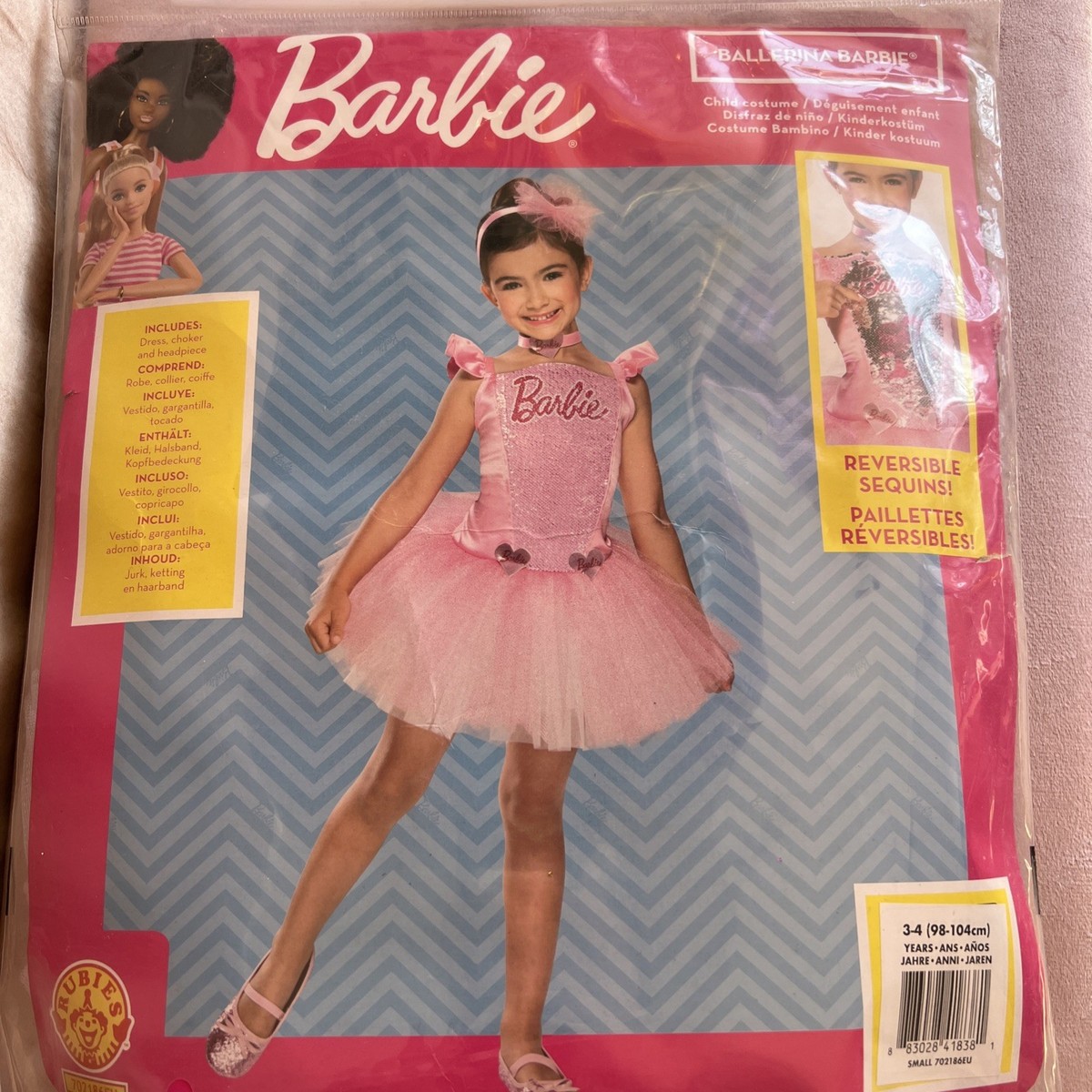 Child Official Barbie Ballerina Fancy dress Costume UK