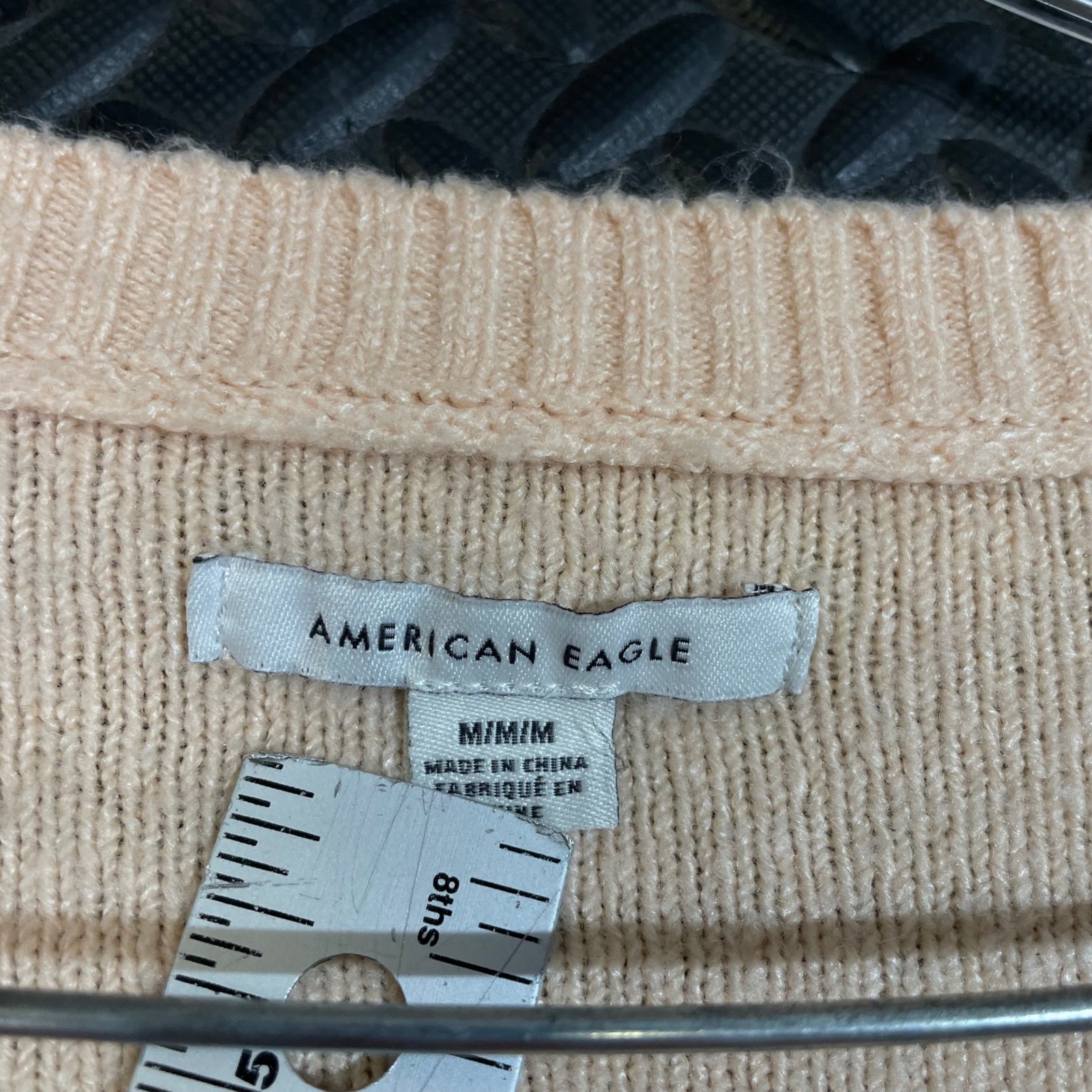 American Eagle Peach Orange Button Down Cropped C… - image 2