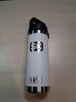 NEW 18 oz Yeti Rambler Bottle w/ Chug Cap & Sticker White Branded FREE SHIPPING