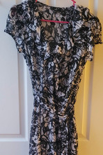 Women's size 10 JBS Floral Print Midi Dress with Flutter Sleeves  and Tie