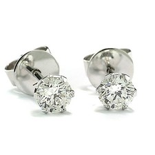 Solitär Brillant-Ohrstecker  0,54 ct  18K / 750 WG Wert € 3.670  Natur Diamant