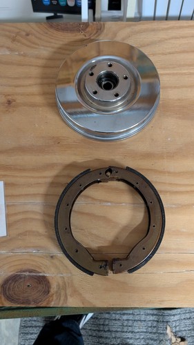 HARLEY DAVIDSON SHOVEL PAN HEAD V TWIN FRONT BRAKE DRUM WITH SHOES