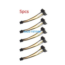 5PCS Dual 15Pin SATA Male To PCIe 8Pin 6 2 Video Card Power Adapter Cable 20CM
