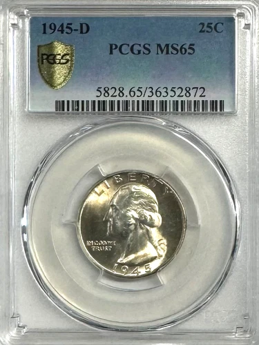1945-D Washington Quarter, MS 65 PCGS, NR.