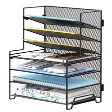 Best SUPEASY 7 Tier Desk File Organizer Mesh Letter Tray Paper Organizer with