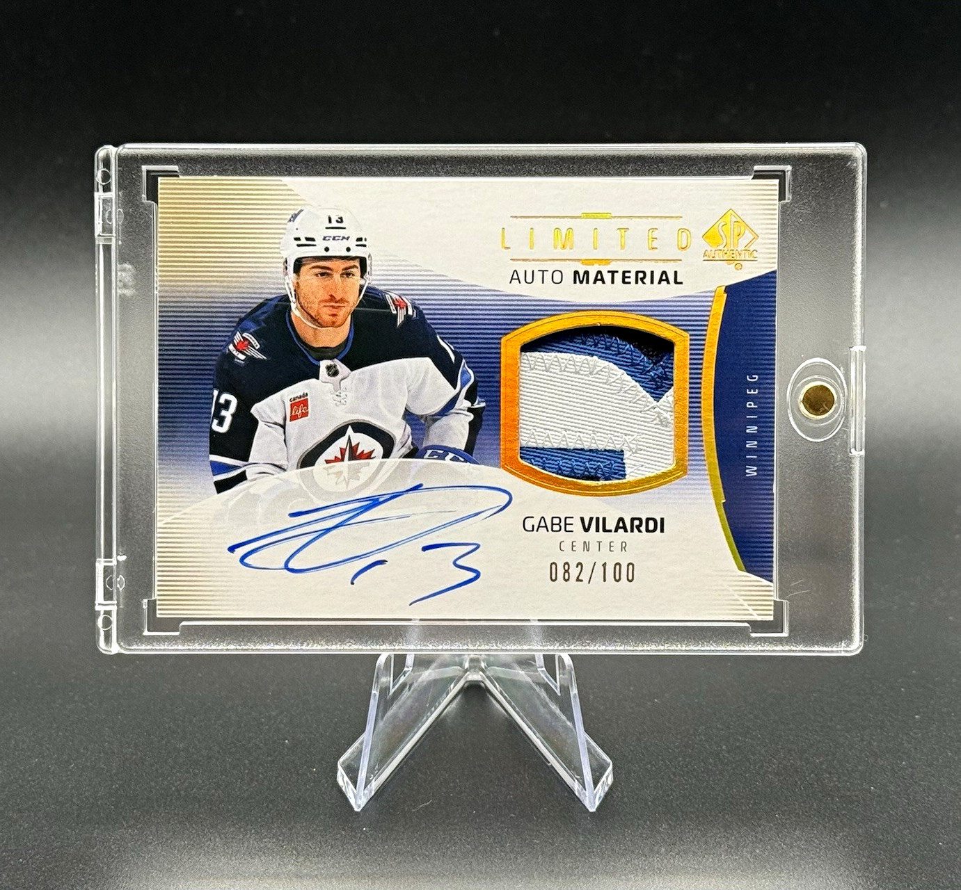2025-26 SP Authentic Gabe Vilardi Limited Auto Material 3-Color Patch Auto /100