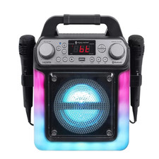 Singing Machine Bluetooth Karaoke System With LED Lights and Dual Microphones