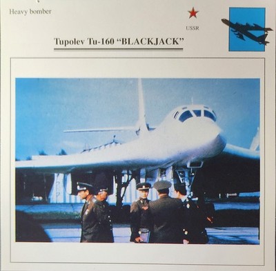 Tu 160 Blackjack Tupolev Picture Original Vtg Detail Aircraft Collector Card    