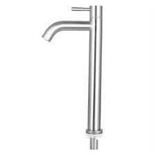 Stainless Steel Quick Open Heighten Single Cold Kitchen Sink Faucet Bathroom Cou