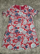 Andree By Unit Womens Floral Shift Dress Size Large Short Tie Sleeve Boho