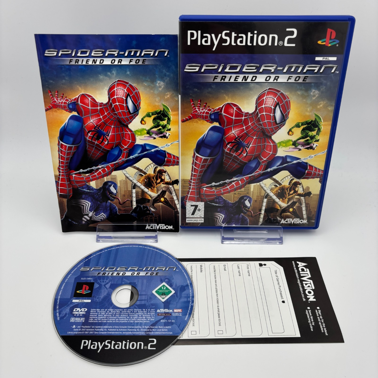 Spider-Man Friend Or Foe (PAL Sony PS2, 2007) *Near Mint* CIB *Disc perfect*
