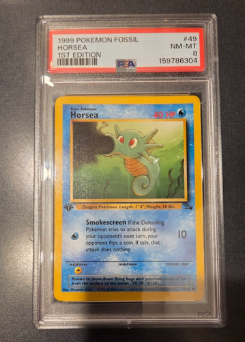 Horsea (1st Edition) graded PSA 8 for sale on eBay