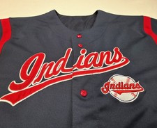 Cleveland Indians Baseball Jersey Mens XL Button Up Dynasty Sewn Limited Use