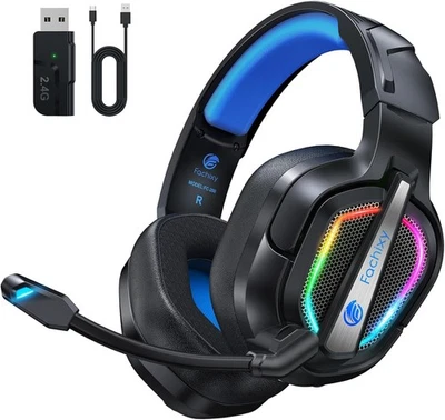 Fachixy FC200 Wireless Gaming Headset, 2.4G Bluetooth Headset mit Mikrofon für