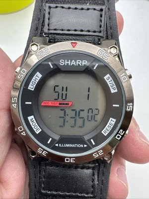 Vintage Sharp Digital Men's Watch SHPW19 * READ DESCRIPTION * Nos Y2k 90s