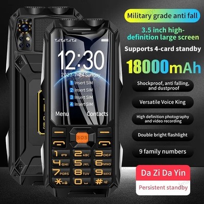 Outdoor GSM Handy ohne Vertrag Tastenhandy Telefon Robust Stoßfest 4SIM DE
