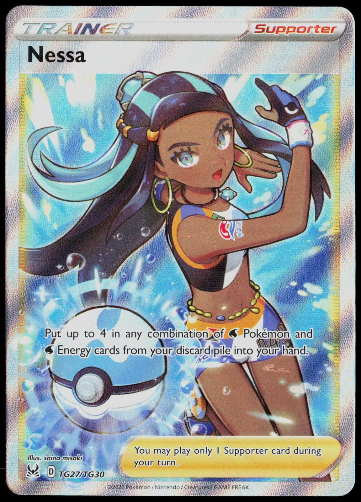 Nessa TG27/TG30 Ultra Rare Lost Origin Trainer Gallery Pokemon Card Holo NM