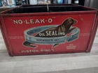 No-Leak-O Vintage Gas & Oil Advertising Tin Sign Display Box very rare 1920s