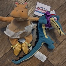 Disney Store Disney's Fantasia - Hippo  Aligator Bean Bag Plush Set