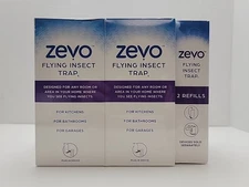 Zevo Flying Insect Trap – Set of 2 Starter Kits & 2 Additional Refill Cartridges