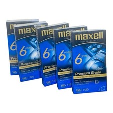 Lot of 5 Maxell Premium Grade T-120 Blank VHS Video NEW SEALED