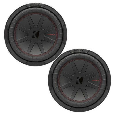 2x Kicker 48CWR104 CompR 10'' 800 Watts Peak Power 4-Ohm Car Audio Subwoofers