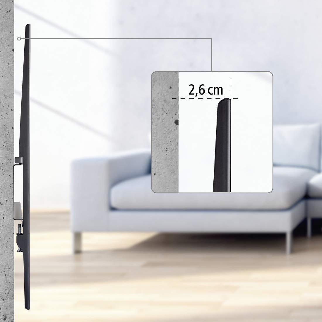 Support TV mural fixe discret pour optimiser l'espace du salon familial - 3