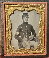 Antique Civil War 9th Plate Tintype Possible Southern / Confederate Militia