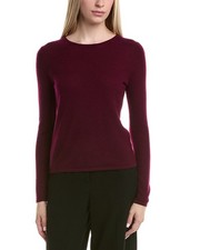 Bruno Magli Classic Crewneck Wool  Cashmere-Blend Sweater Women's Red S
