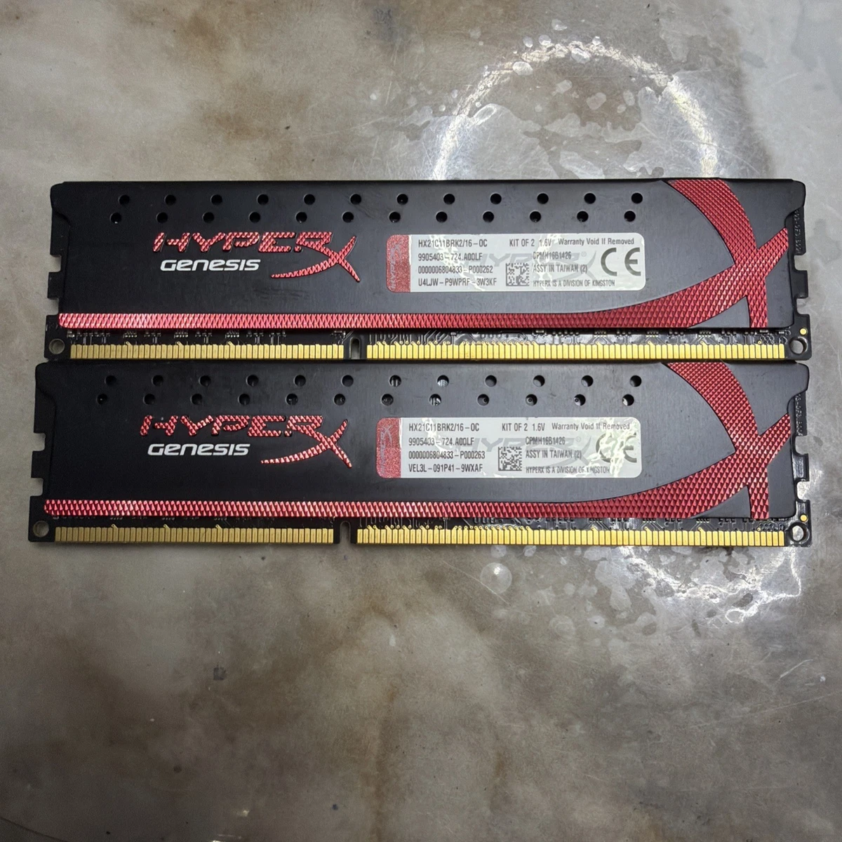 Kit Mémoire RAM HyperX HX316C10FR/8 DDR3, 32 Go (4x8Go) Pour PC Desktop, Occasion