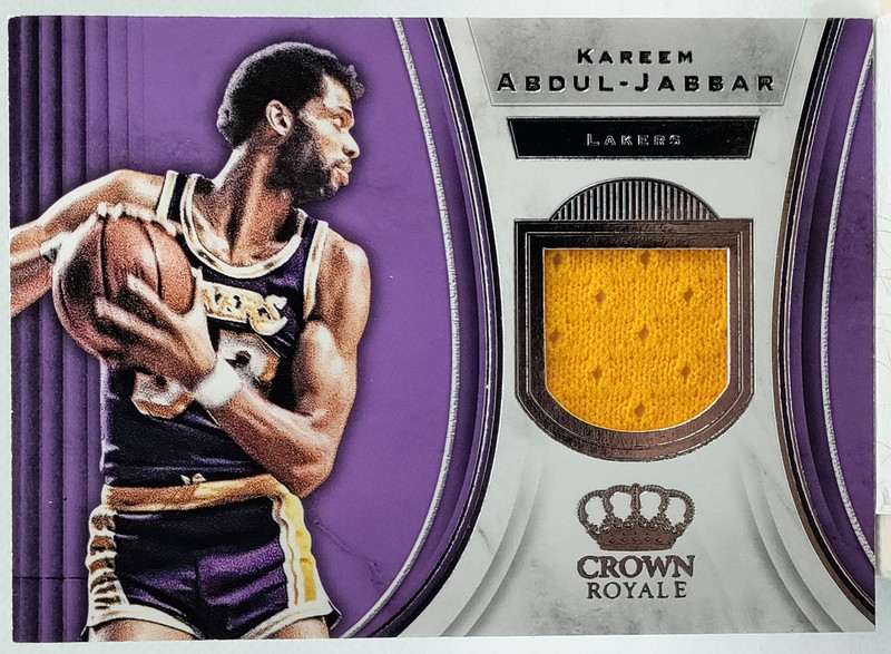 Kareem Abdul-Jabbar PATCH Game Worn 2018-19 Crown Royale Los Angeles Lakers