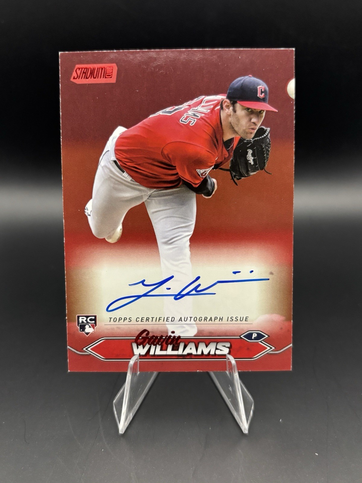 Gavin Williams | 2024 Topps Stadium Club Autographs | Red Foil 50/50 - BOOKEND🔥